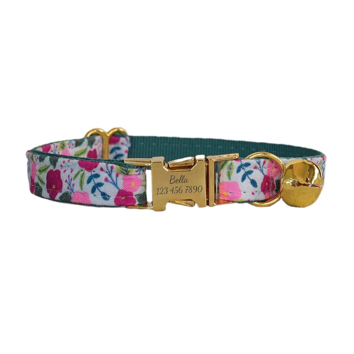 Flower Print Custom Cat Collars with Bowtie