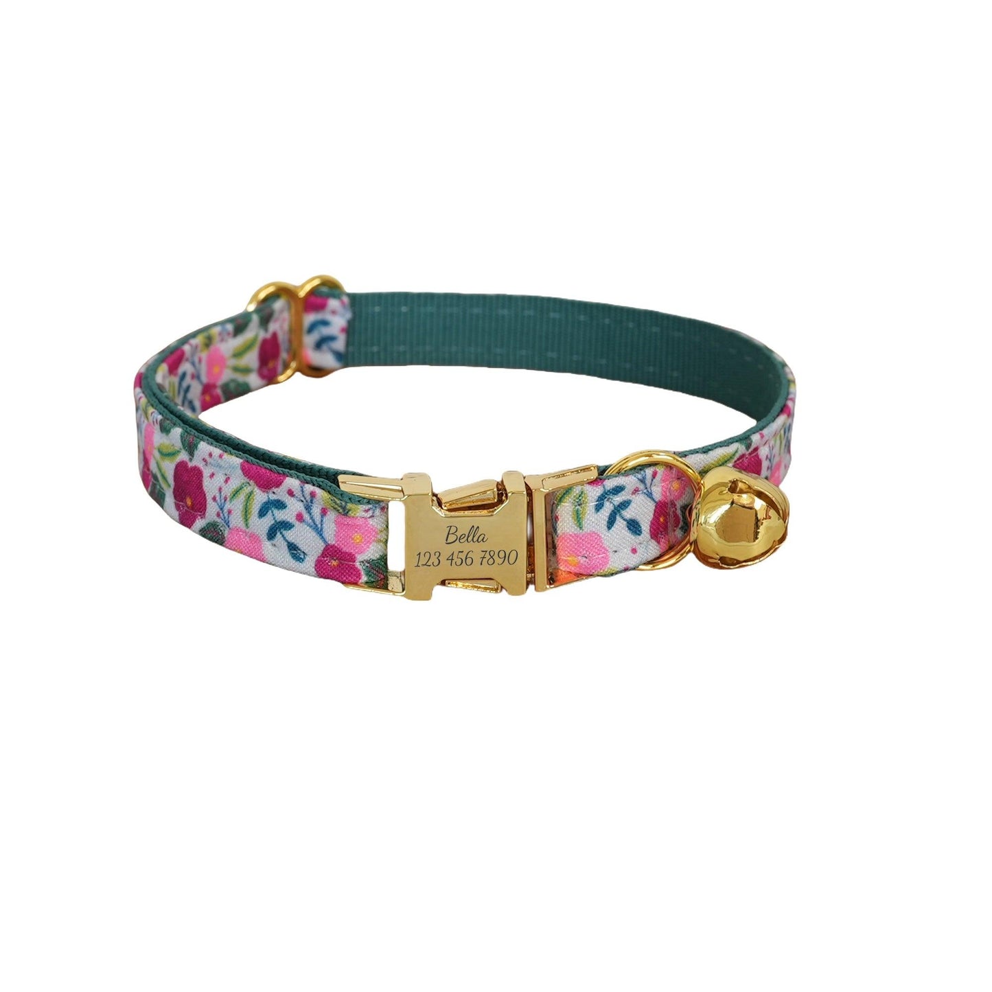 Flower Print Custom Cat Collars with Bowtie