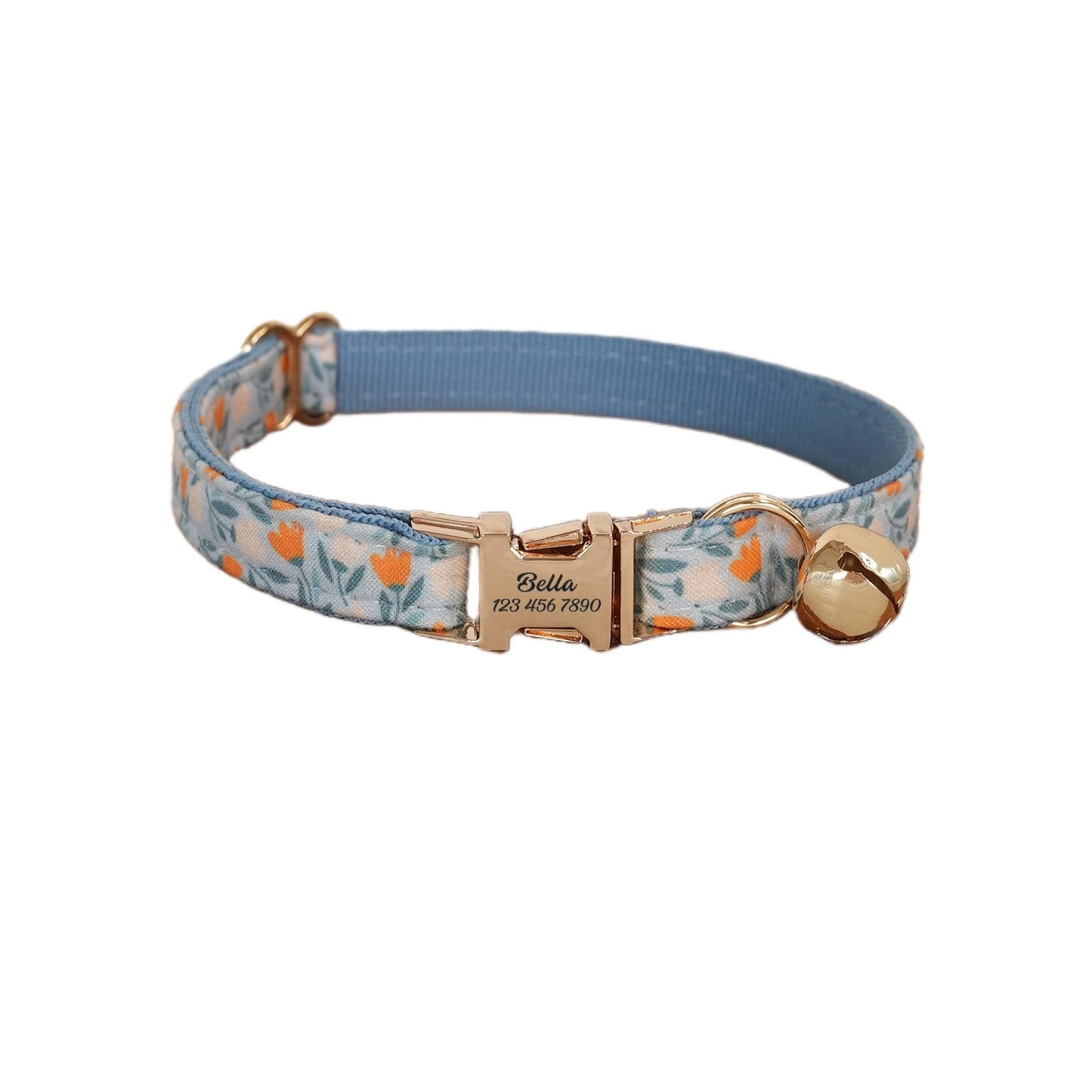 Flower Print Custom Cat Collars with Bowtie