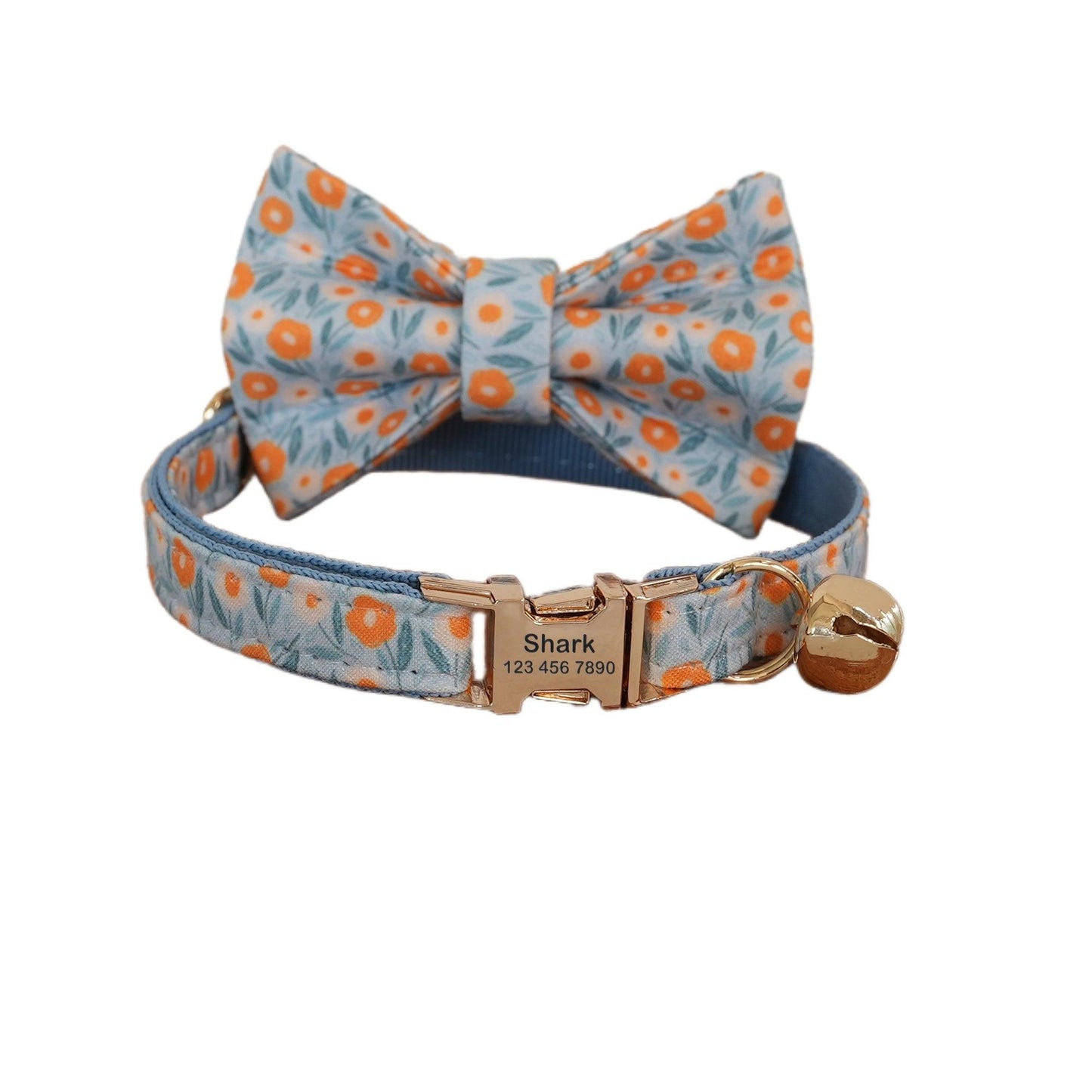 Flower Print Custom Cat Collars with Bowtie