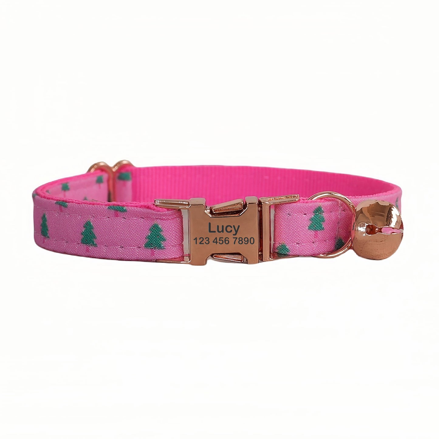 Christmas Adjustable Personalized Cat Collar With Removable Bell