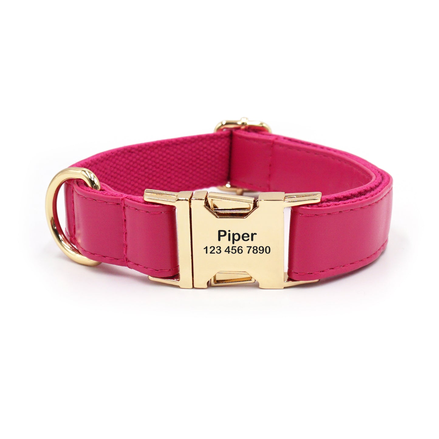 Personalized Leather Dog Collars - Customized Laser Engraved Pet Collar