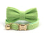 Velvet Personalized Cat Collar with Bell & Bow Tie