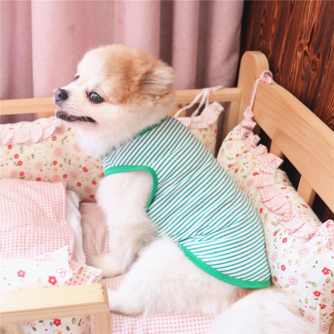 2 PCS Small Dog T Shirts Striped Dog Clothes - iTalkPet