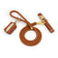 Personalized Leather Dog Collars with Leash and Poop Bag Set