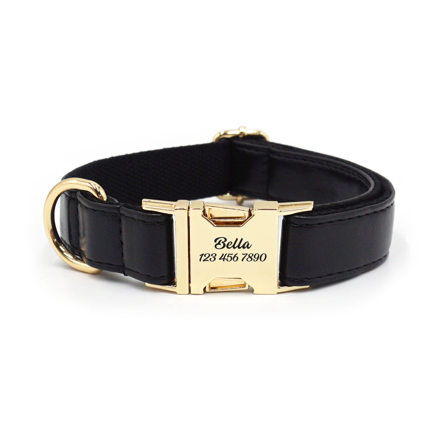 Personalized Leather Dog Collars - Customized Laser Engraved Pet Collar