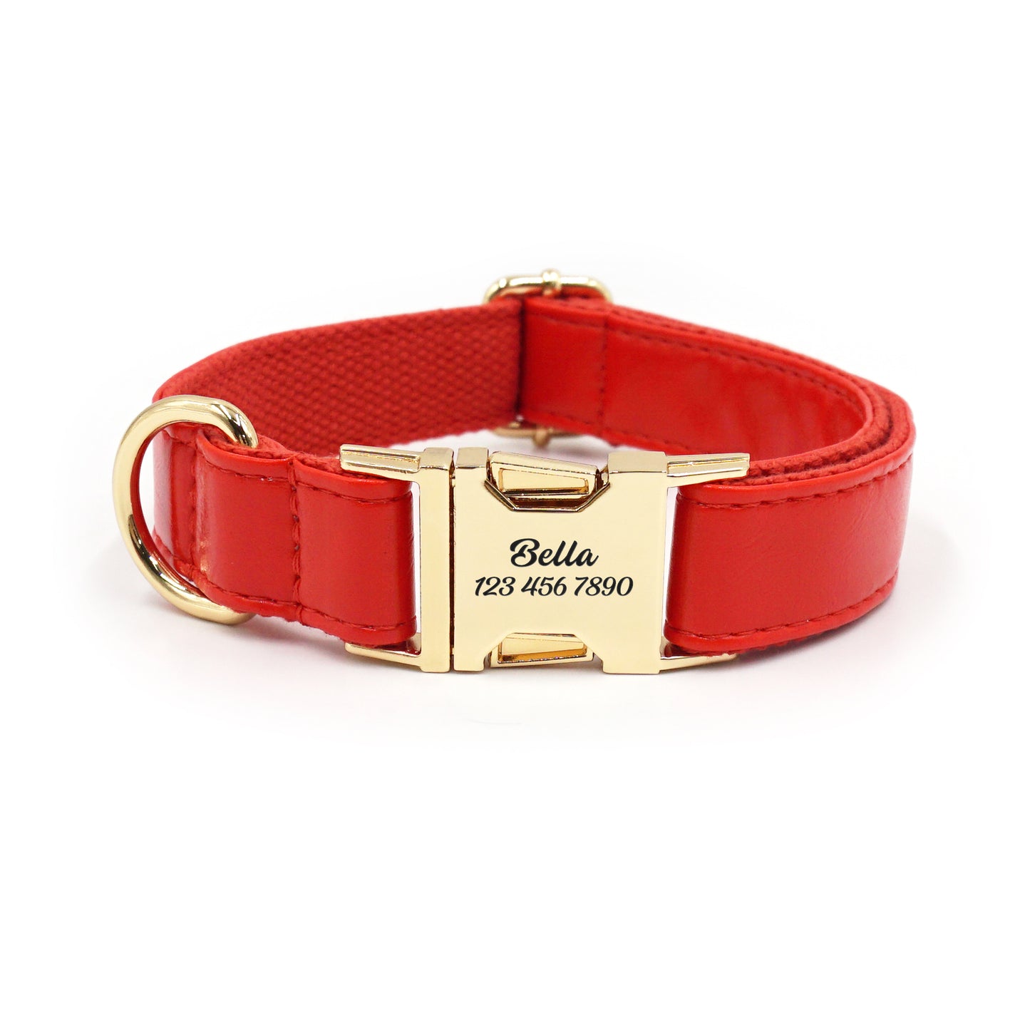 Personalized Leather Dog Collars - Customized Laser Engraved Pet Collar