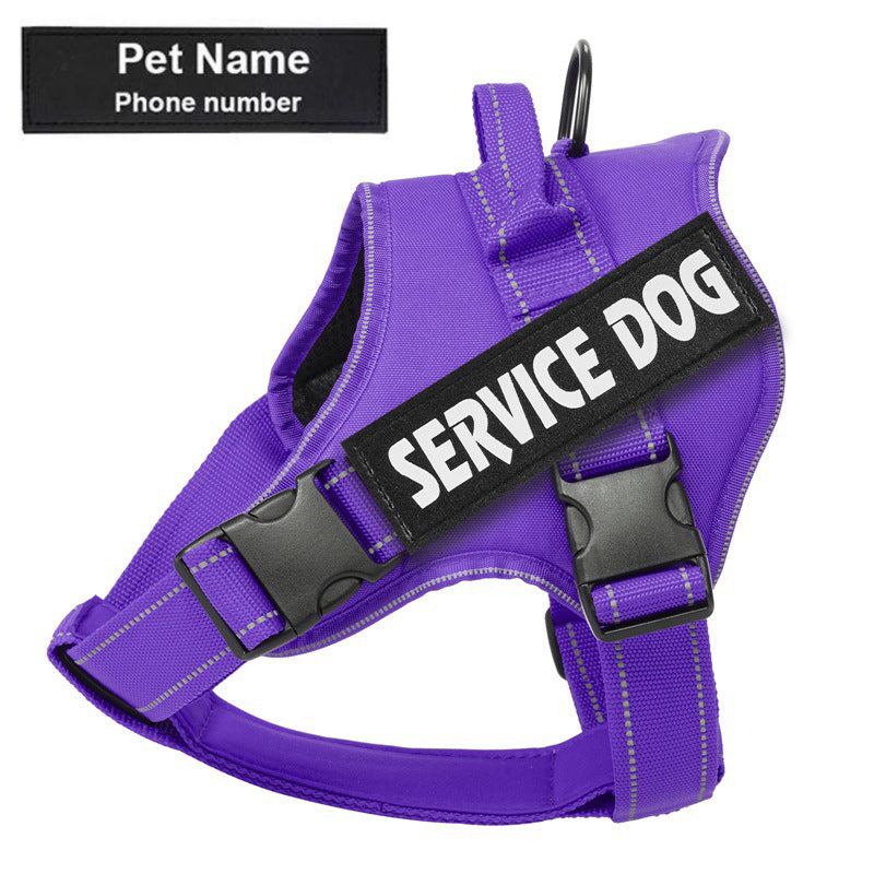 Reflective Service Dog Harness - Adjustable No Pull Personalized Pet Vest Harness