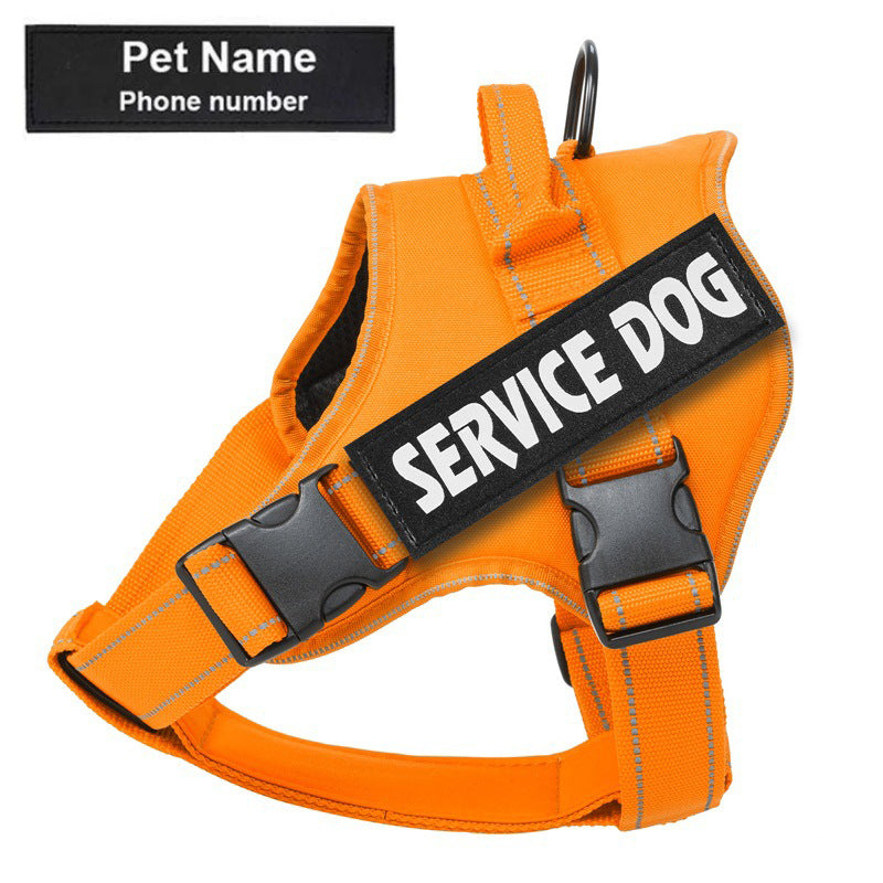 Reflective Service Dog Harness - Adjustable No Pull Personalized Pet Vest Harness