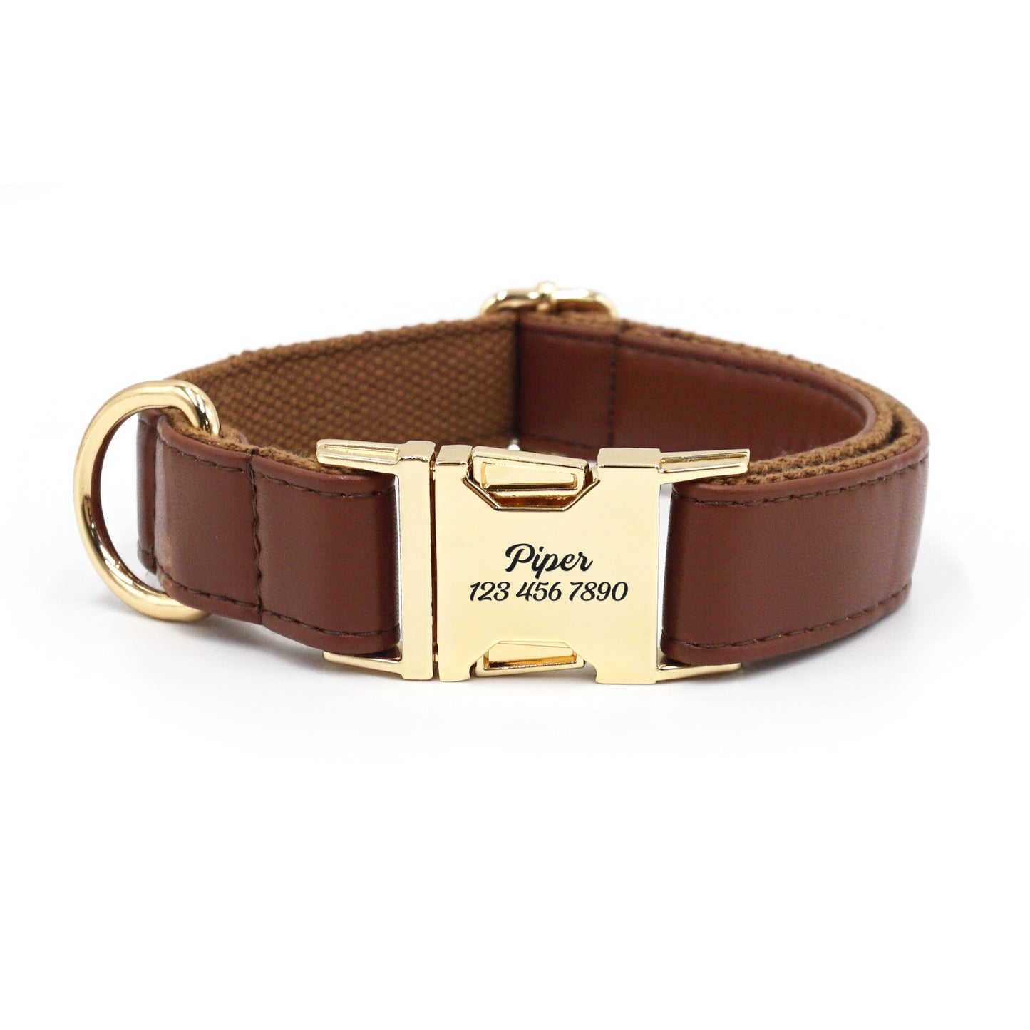 Personalized Leather Dog Collars - Customized Laser Engraved Pet Collar