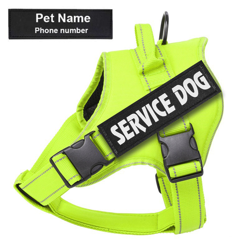 Reflective Service Dog Harness - Adjustable No Pull Personalized Pet Vest Harness