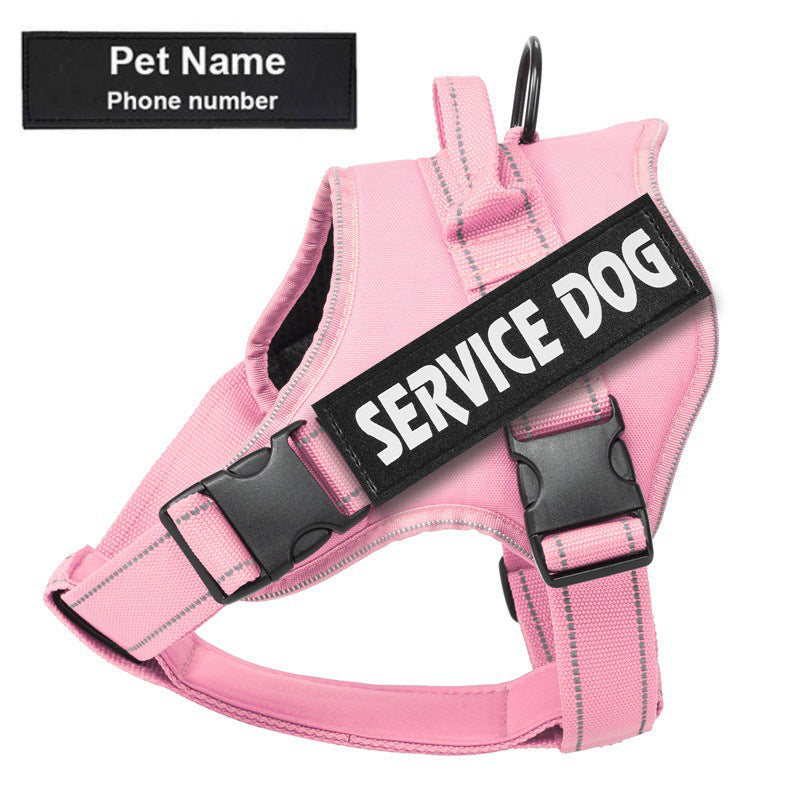 Reflective Service Dog Harness - Adjustable No Pull Personalized Pet Vest Harness