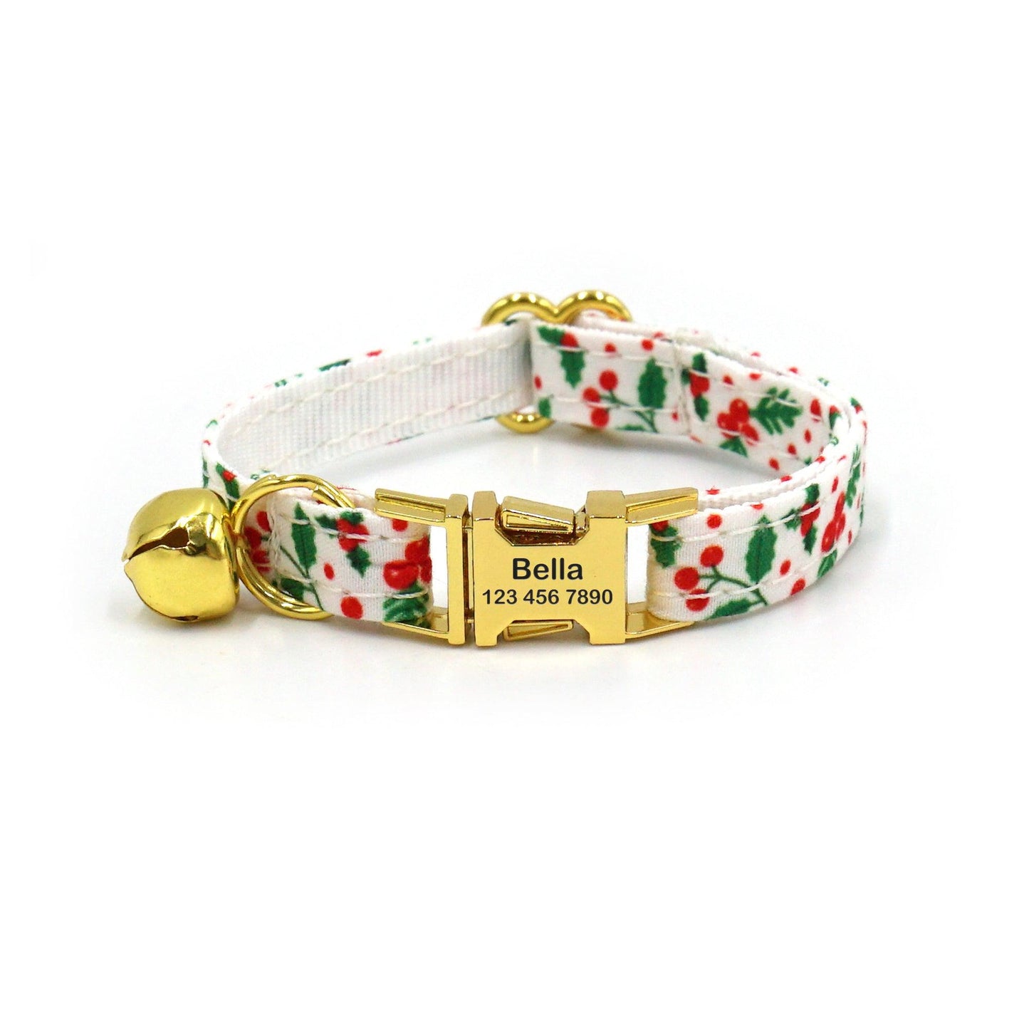 Personalized Christmas Cat Collar with Leash and Bowtie