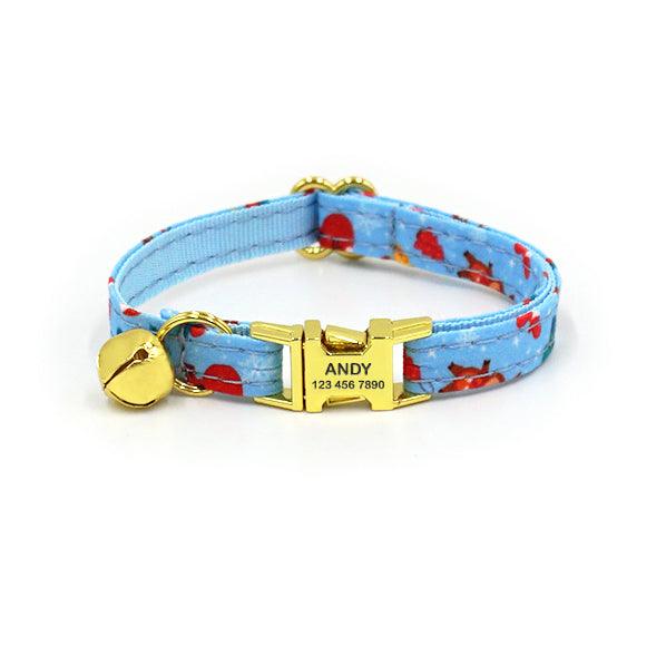 Personalized Christmas Cat Collar with Leash and Bowtie