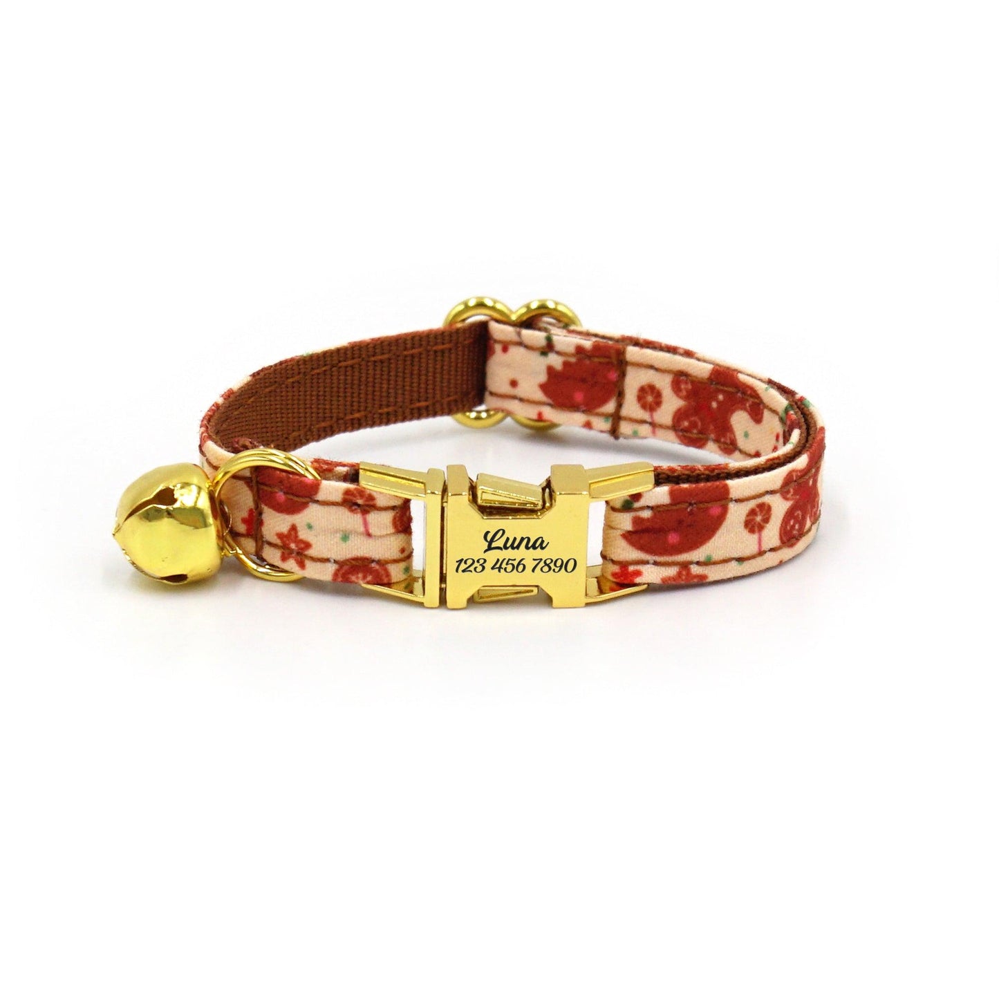 Personalized Christmas Cat Collar with Leash and Bowtie