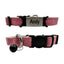 Personalized Safety Buckle Linen Cat Collar with Removable Bell