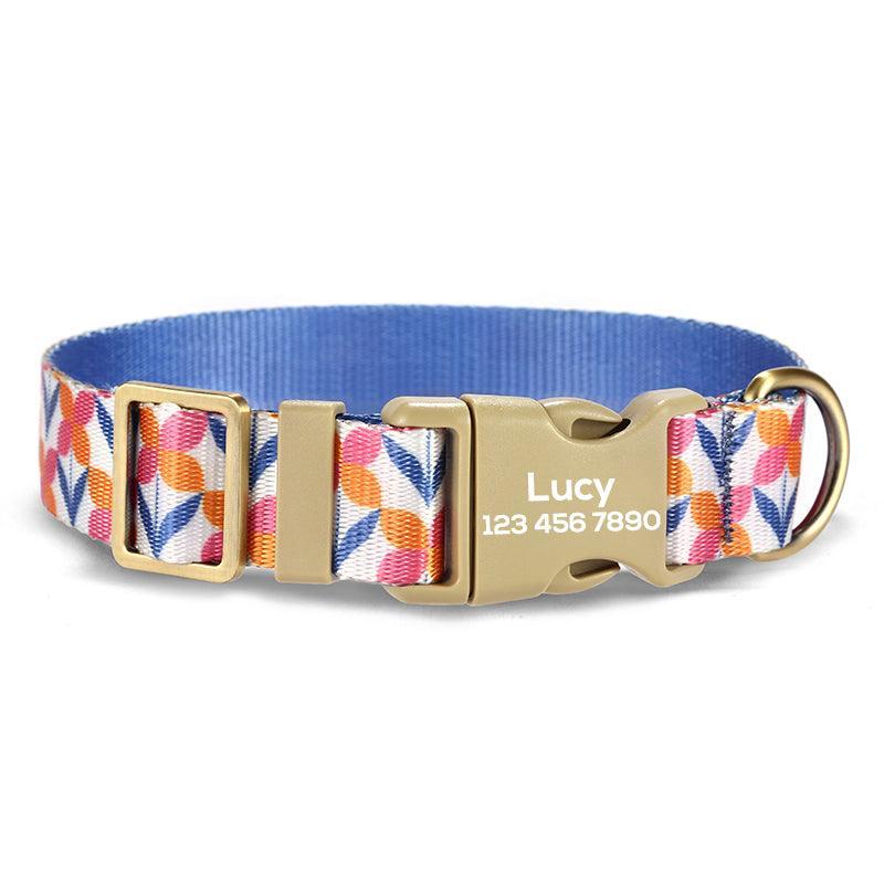 Blooming Violet Personalized Dog Collar with Leas & Bow tie Set - iTalkPet