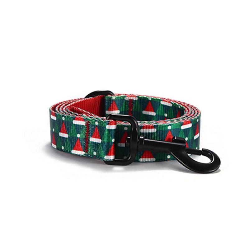 Christmas Hat Personalized Dog Collar with Leas & Bow tie Set - iTalkPet