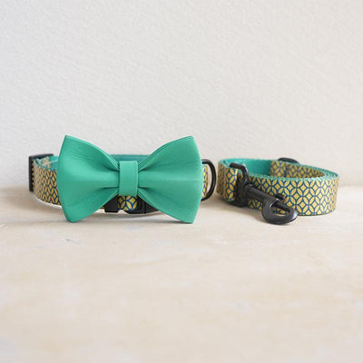 Coins Personalized Dog Collar with Leas & Bow tie Set - iTalkPet