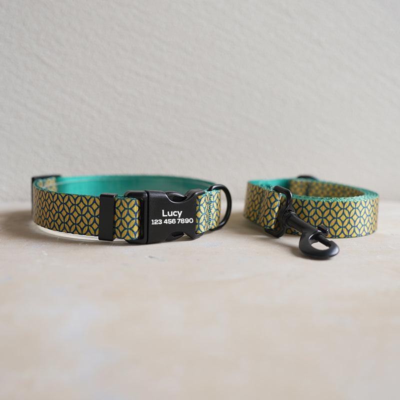 Coins Personalized Dog Collar with Leas & Bow tie Set - iTalkPet