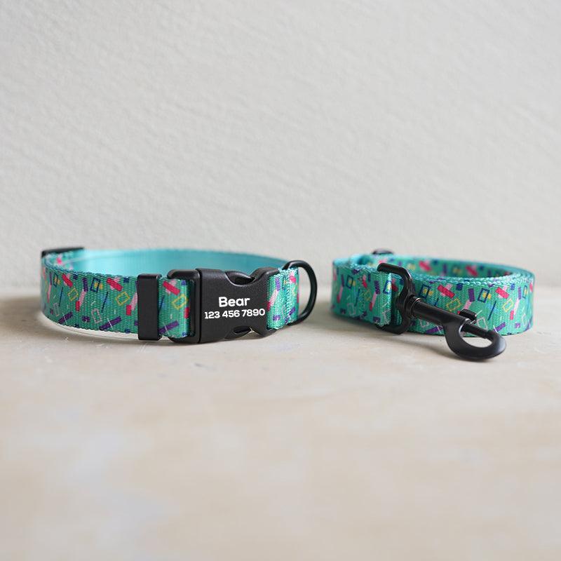 Confetti Personalized Dog Collar with Leas & Bow tie Set - iTalkPet