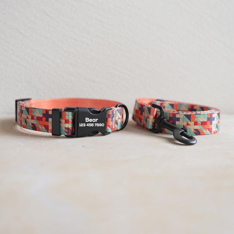 Desert Dunes Personalized Dog Collar with Leas & Bow tie Set - iTalkPet