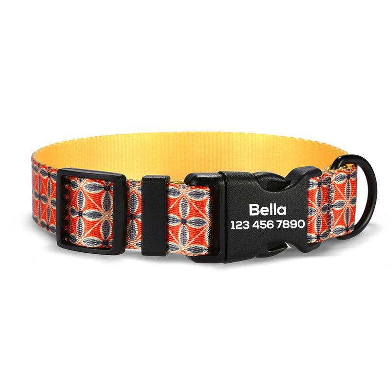 Golden Autumn Personalized Dog Collar with Leas & Bow tie Set - iTalkPet