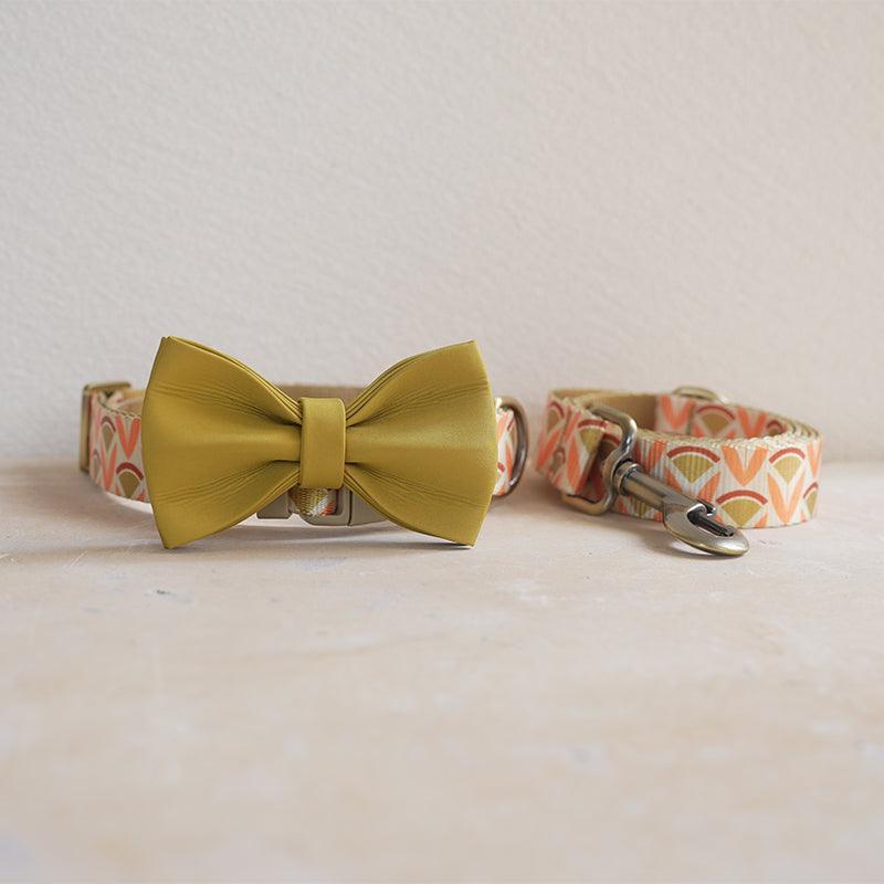 Golden Iris Personalized Dog Collar with Leas & Bow tie Set - iTalkPet