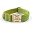 Green Velvet Personalized Dog Collar Leash Harness Bowtie Poop Bag Set - iTalkPet