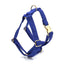 Navy Stripe Velvet Personalized Dog Collar Leash Harness Bowtie Poop Bag Set - iTalkPet