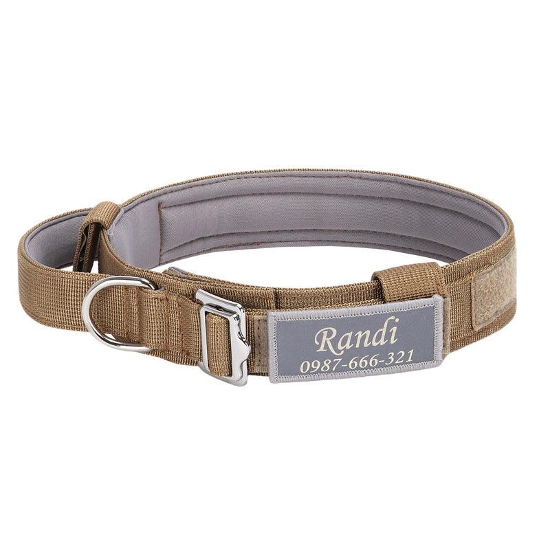 Personalized Tactical Dog Collar Adjustable Soft Padded Pet Collars with Handle - iTalkPet