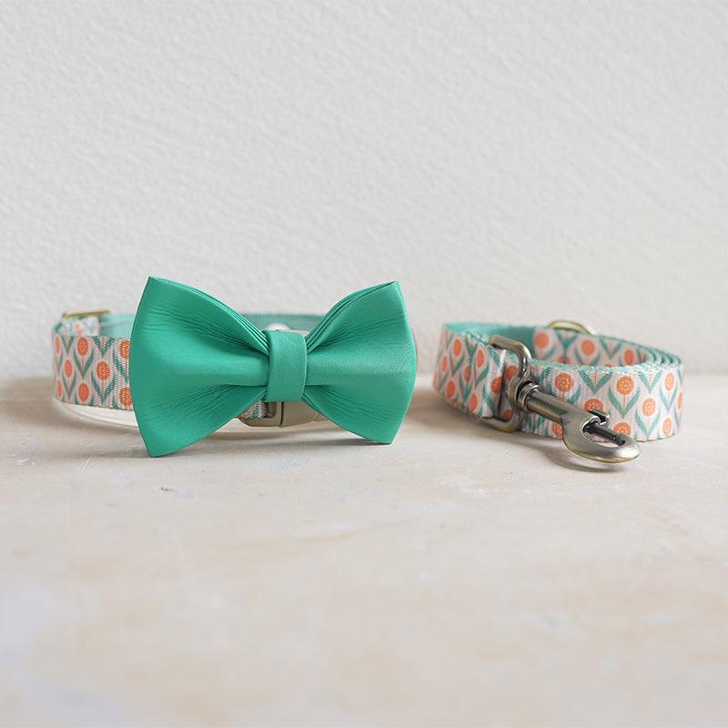 Poached Personalized Dog Collar with Leas & Bow tie Set - iTalkPet