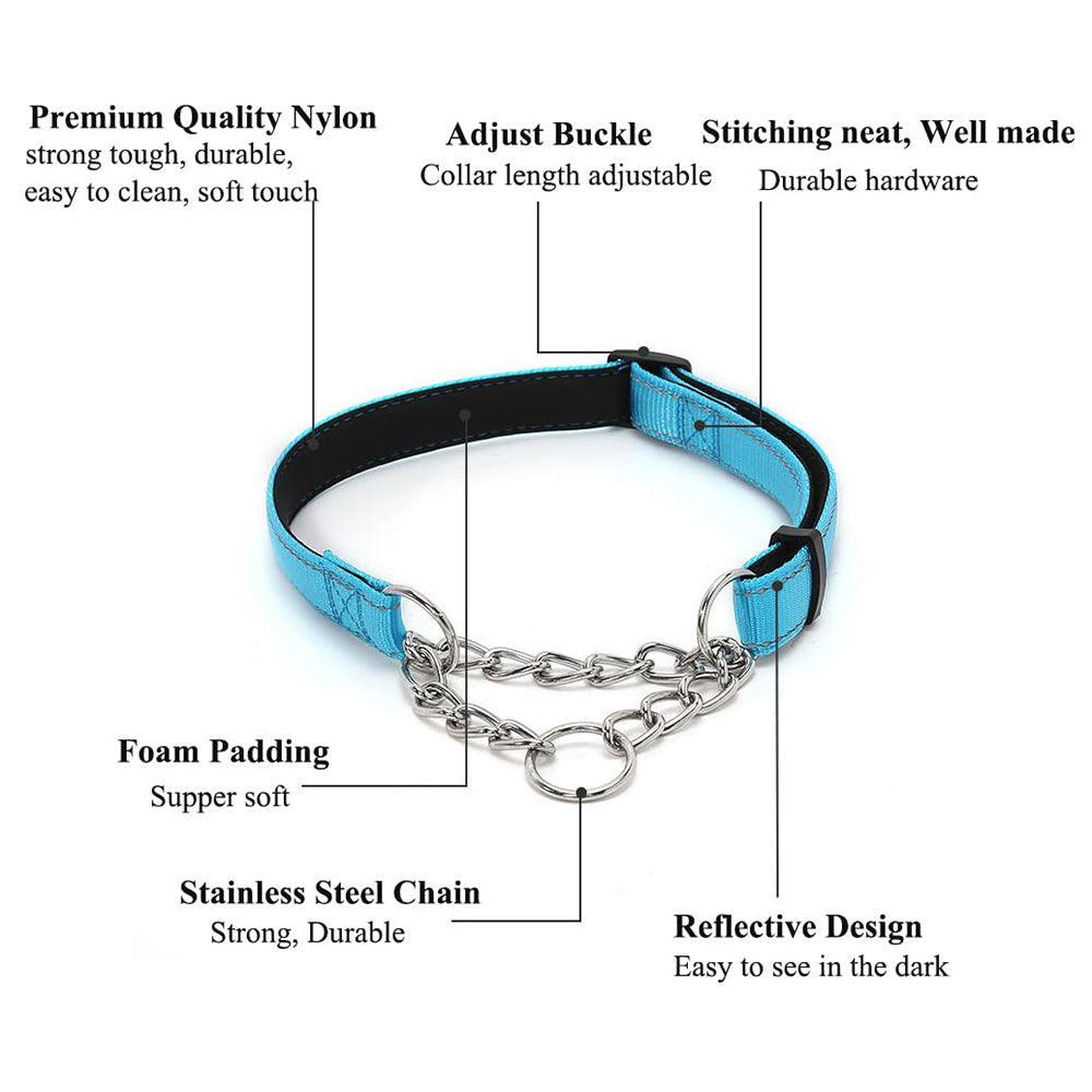 Reflective Nylon Soft Padded Martingale Dog Collar - iTalkPet