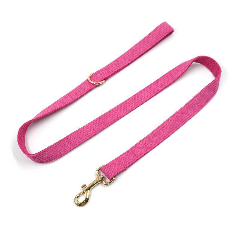 Rose Stripe Velvet Personalized Dog Collar Leash Harness Bowtie Poop Bag Set - iTalkPet