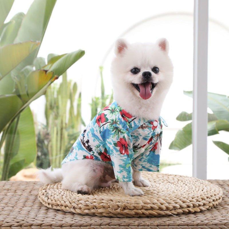 4 Pieces Pet Summer T-Shirts Hawaii Style Floral Dog Shirt - iTalkPet