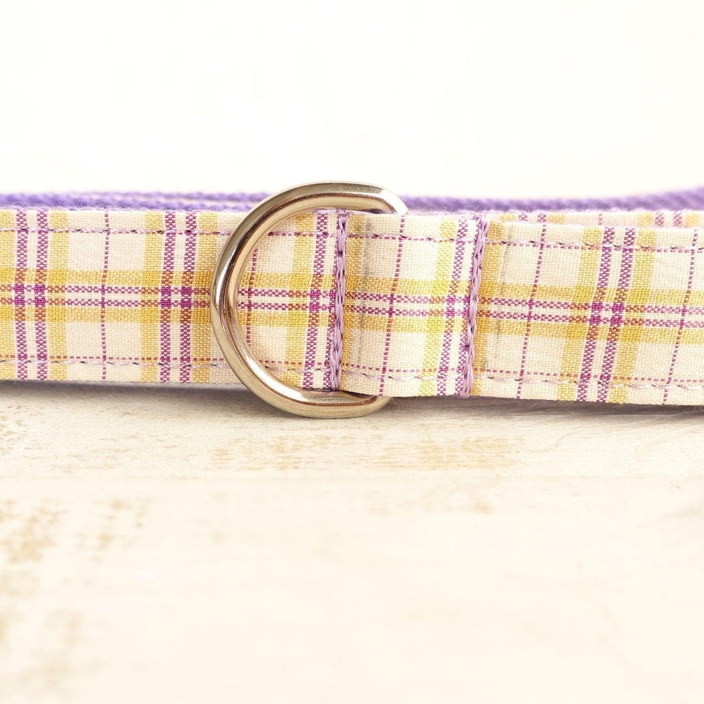 Aster Plaid Purple Personalized Dog Collar Set - iTalkPet