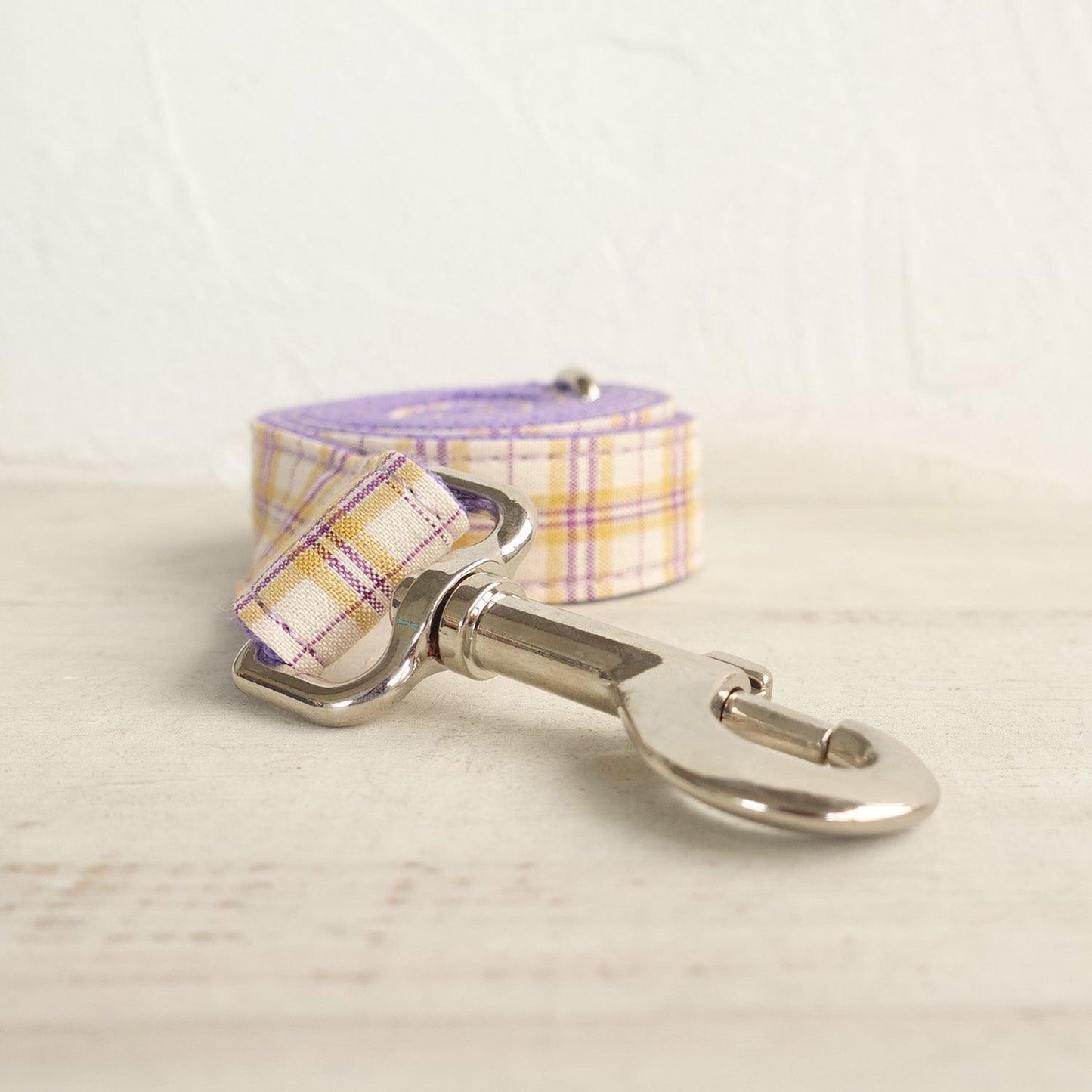 Aster Plaid Purple Personalized Dog Collar Set - iTalkPet