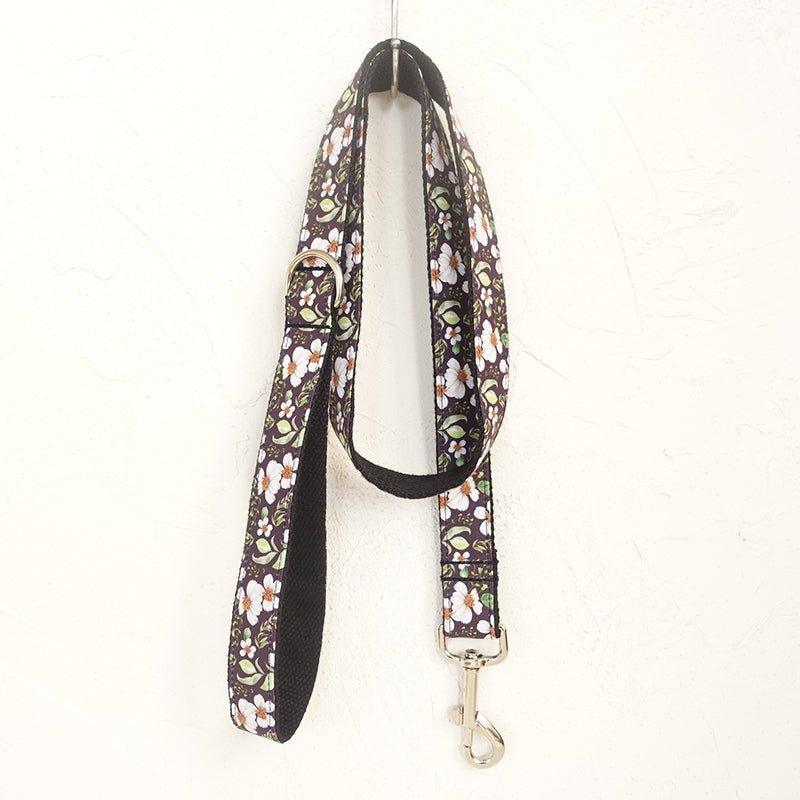 Black Flower Personalized Dog Collar Set - iTalkPet