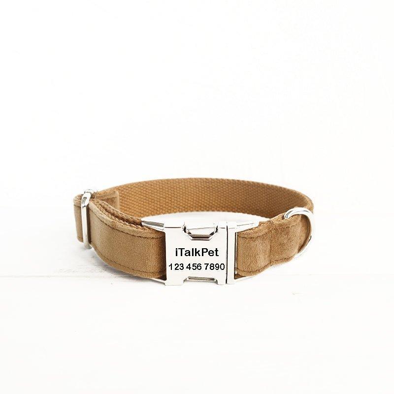 Brown Personalized Dog Collar Set - iTalkPet