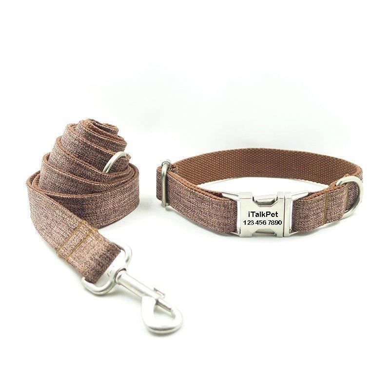 Brown Personalized Dog Collar Set - iTalkPet