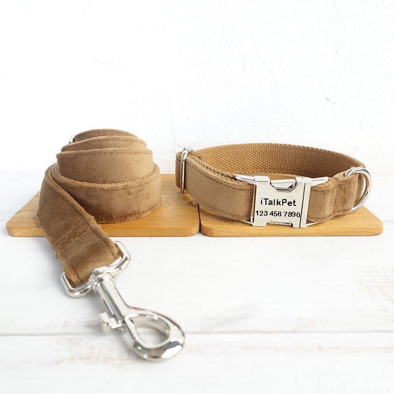 Brown Personalized Dog Collar Set - iTalkPet