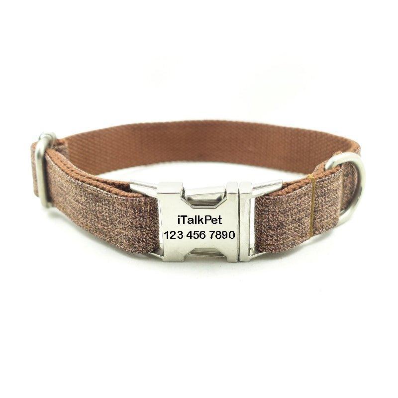 Brown Personalized Dog Collar Set - iTalkPet