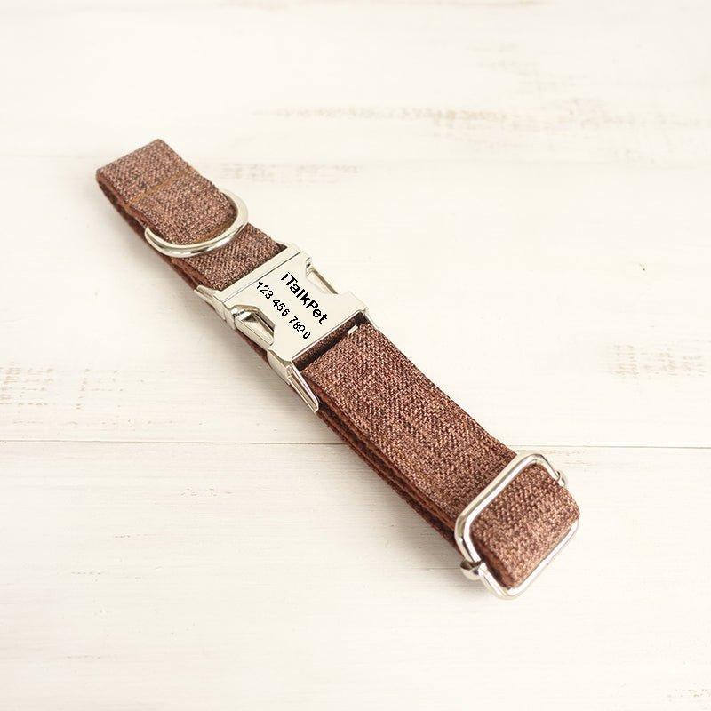 Brown Personalized Dog Collar Set - iTalkPet