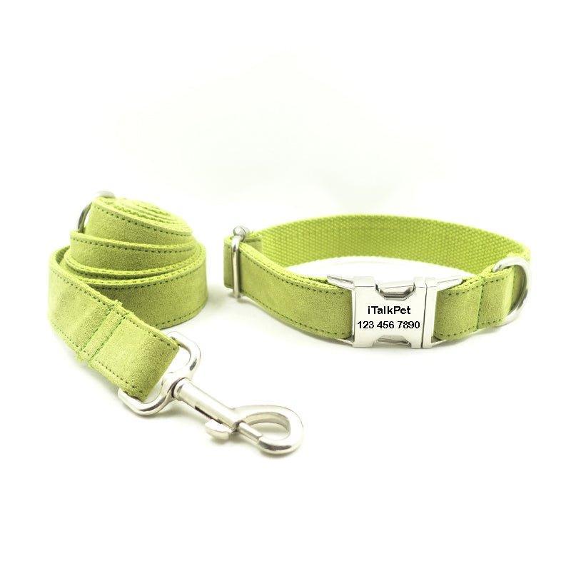 Candy Green Personalized Dog Collar Set - iTalkPet