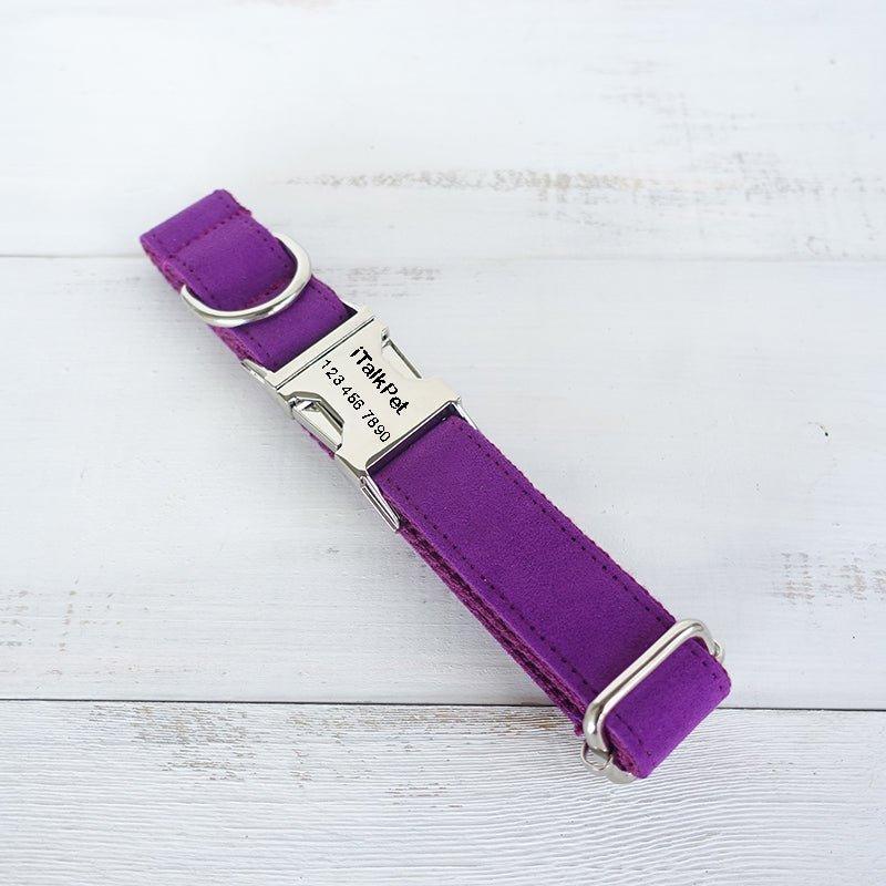 Candy Purple Personalized Dog Collar Set - iTalkPet