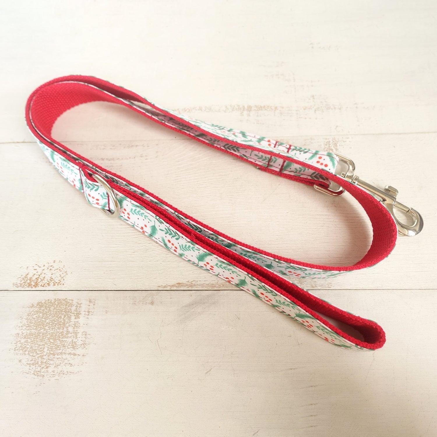 Christmas Leaf Red Personalized Dog Collar Set - iTalkPet