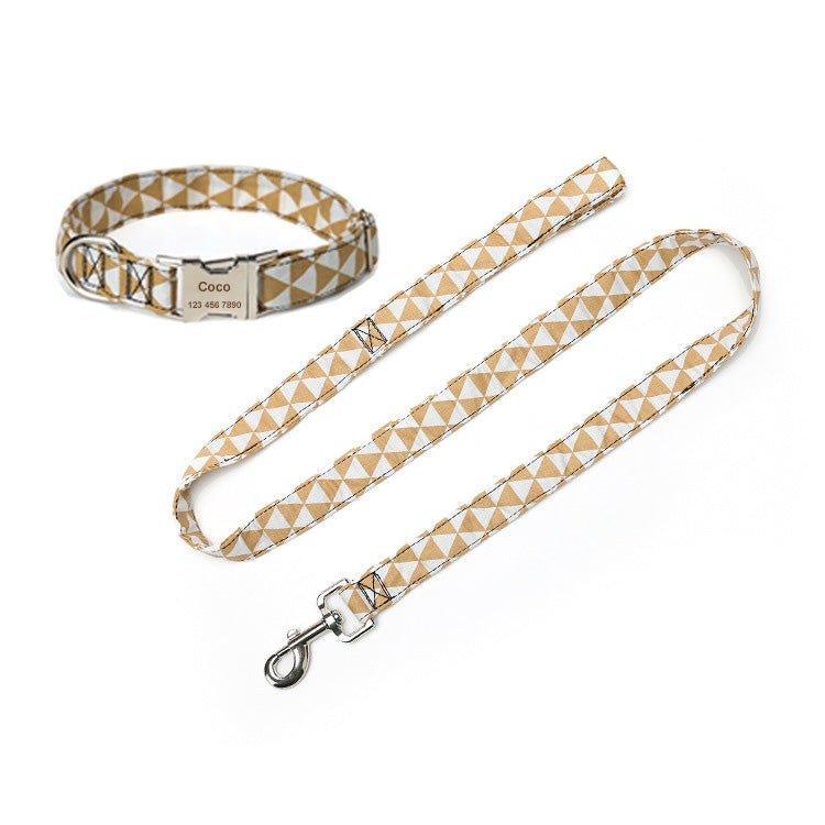 Cotton Personalized Dog Collar And Leash Set - iTalkPet