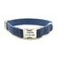 Dark Blue Plaid Thickened Soft Custom Dog Collar Set - iTalkPet