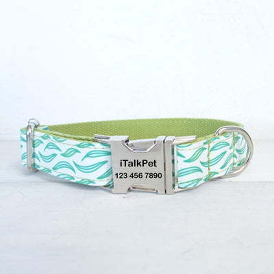 Floating Leaf Personalized Dog Collar Set - iTalkPet