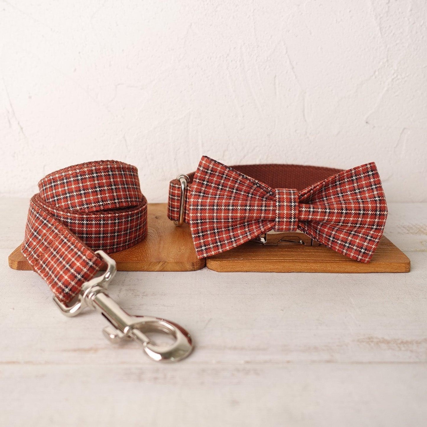 Gentle Plaid Personalized Dog Collar Set - iTalkPet